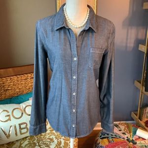 DKNY Denim Button Up Blouse